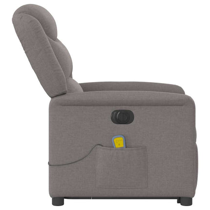 Elektrisk massagefåtölj med uppresningshjälp taupe tyg