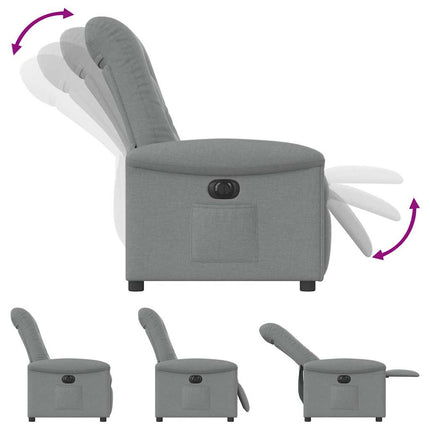 Elektrisk reclinerfåtölj ljusgrå tyg