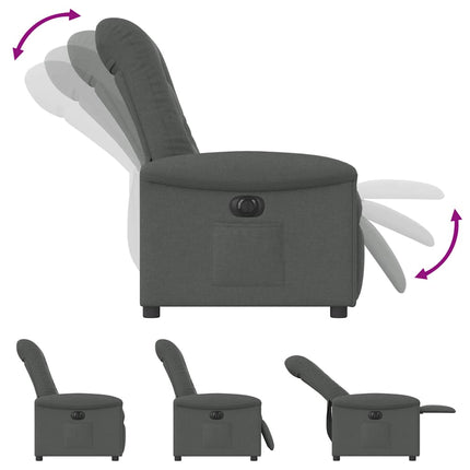 Elektrisk reclinerfåtölj mörkgrå tyg