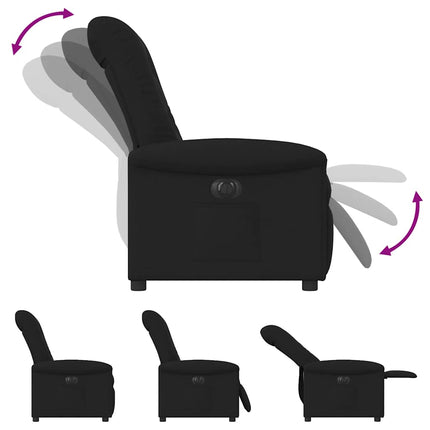 Elektrisk reclinerfåtölj svart tyg