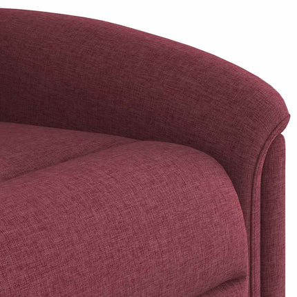 Elektrisk reclinerfåtölj vinröd tyg