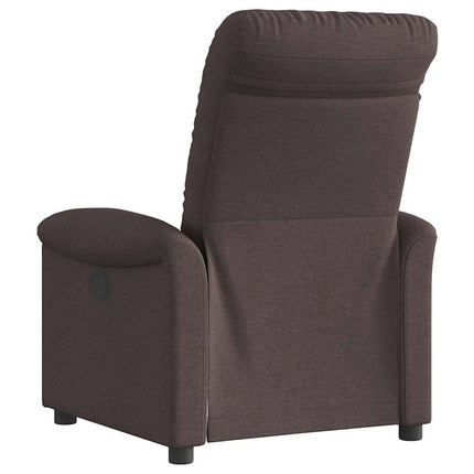 Elektrisk reclinerfåtölj mörkbrun tyg
