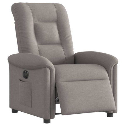 Elektrisk reclinerfåtölj taupe tyg