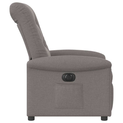 Elektrisk reclinerfåtölj taupe tyg