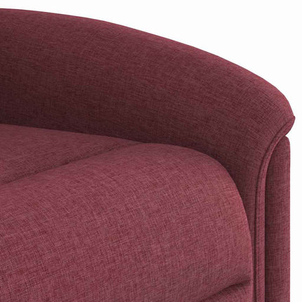 Elektrisk massagefåtölj vinröd tyg