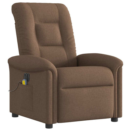 Elektrisk massagefåtölj brun tyg