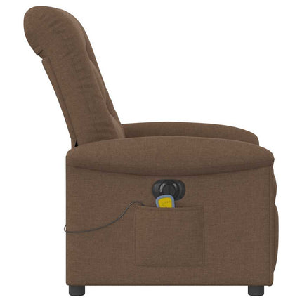 Elektrisk massagefåtölj brun tyg