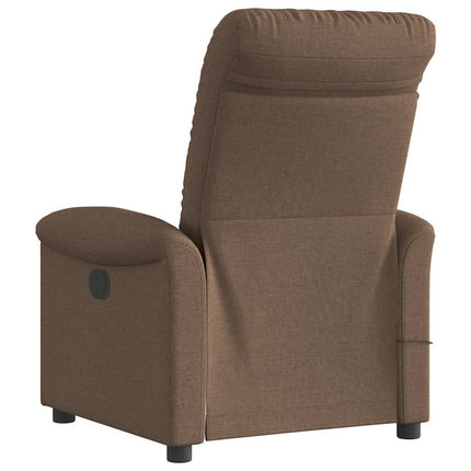 Elektrisk massagefåtölj brun tyg