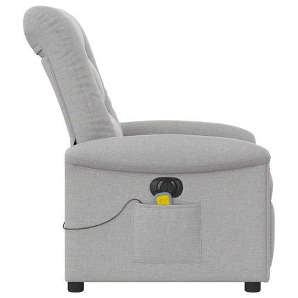 Elektrisk massagefåtölj molngrå tyg