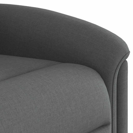 Reclinerfåtölj med uppresningshjälp mörkgrå tyg