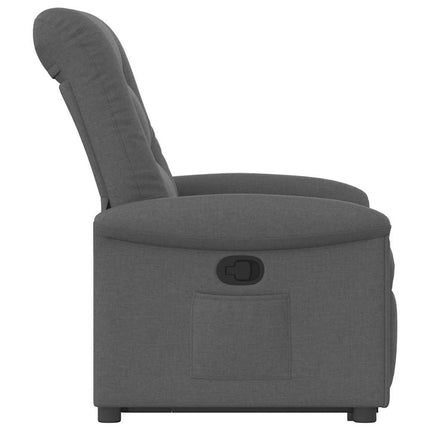 Reclinerfåtölj med uppresningshjälp mörkgrå tyg