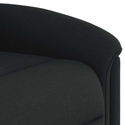 Reclinerfåtölj med uppresningshjälp svart tyg