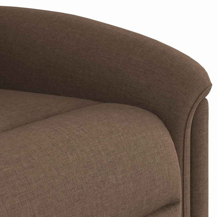 Reclinerfåtölj med uppresningshjälp brun tyg