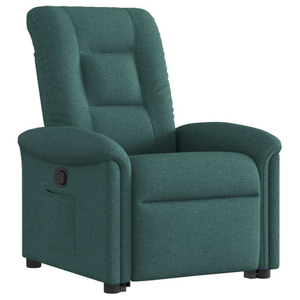 Reclinerfåtölj med uppresningshjälp mörkgrön tyg