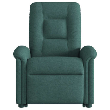 Reclinerfåtölj med uppresningshjälp mörkgrön tyg