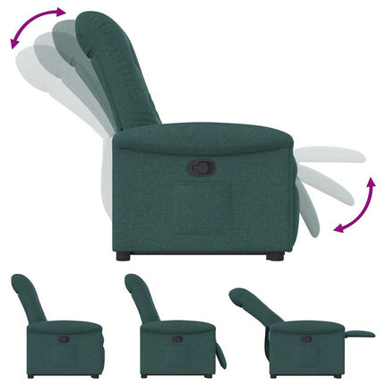 Reclinerfåtölj med uppresningshjälp mörkgrön tyg