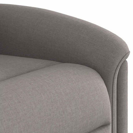 Reclinerfåtölj med uppresningshjälp taupe tyg