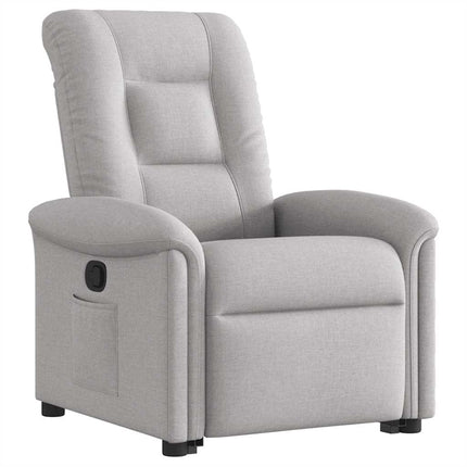 Reclinerfåtölj med uppresningshjälp molngrå tyg