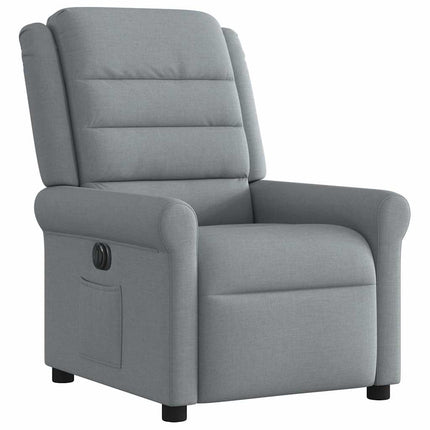 Elektrisk reclinerfåtölj ljusgrå tyg