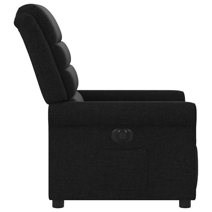 Elektrisk reclinerfåtölj svart tyg