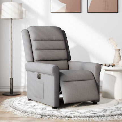 Elektrisk reclinerfåtölj taupe tyg