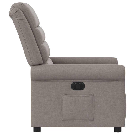 Elektrisk reclinerfåtölj taupe tyg