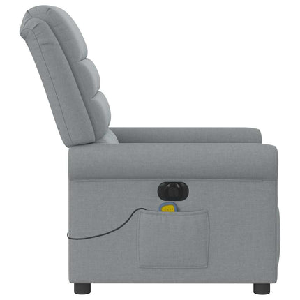 Elektrisk massagefåtölj ljusgrå tyg