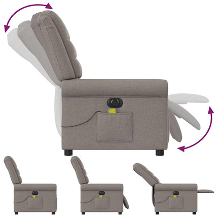 Elektrisk massagefåtölj taupe tyg