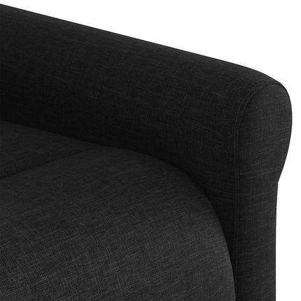 Reclinerfåtölj med uppresningshjälp svart tyg