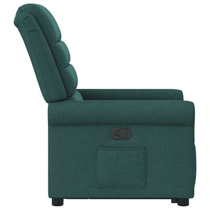 Reclinerfåtölj med uppresningshjälp mörkgrön tyg