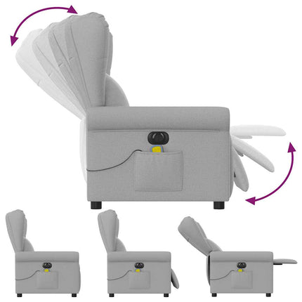 Elektrisk massagefåtölj molngrå tyg