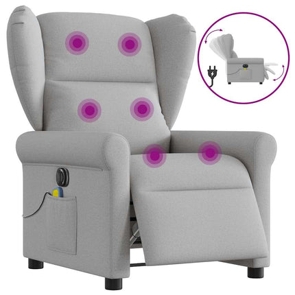 Elektrisk massagefåtölj molngrå tyg