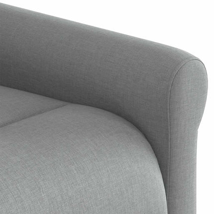 Reclinerfåtölj med uppresningshjälp ljusgrå tyg