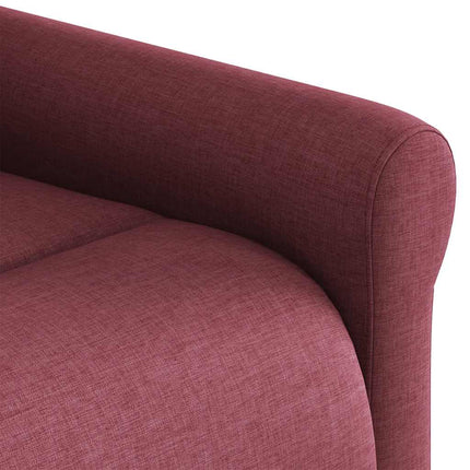 Reclinerfåtölj med uppresningshjälp vinröd tyg
