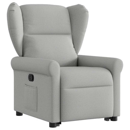 Reclinerfåtölj med uppresningshjälp molngrå tyg