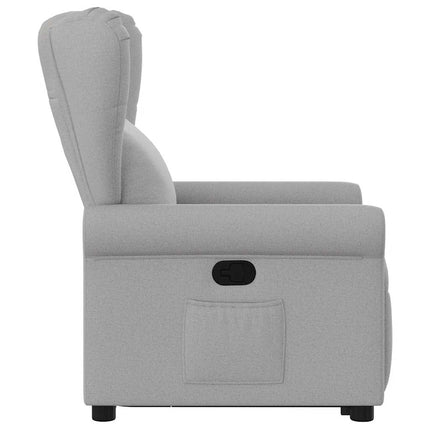 Reclinerfåtölj med uppresningshjälp molngrå tyg