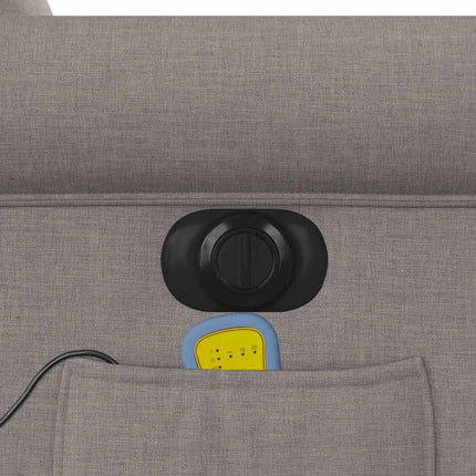 Elektrisk massagefåtölj med uppresningshjälp taupe tyg