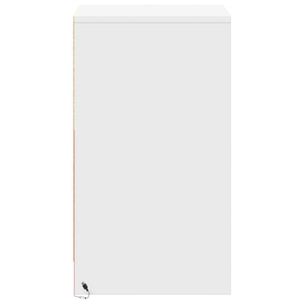 Sängbord med LED-lampor vit konstruerat trä