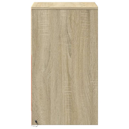 Sängbord med LED-lampor 2 st sonoma-ek konstruerat trä