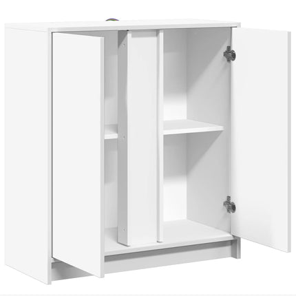 Skänk med LED vit 77x34x85 cm konstruerat trä