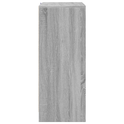 Skänk med LED grå sonoma 77x34x85 cm konstruerat trä