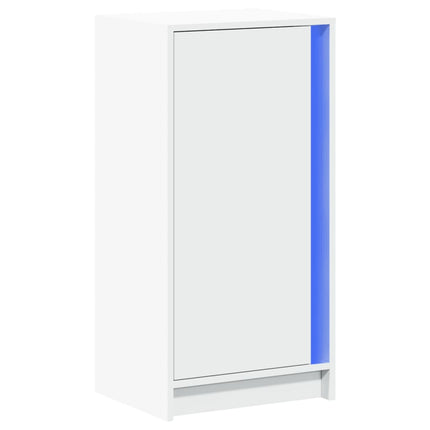 Skänk med LED vit 42,5x34x85 cm konstruerat trä
