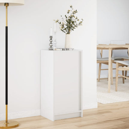 Skänk med LED vit 42,5x34x85 cm konstruerat trä