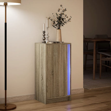 Skänk med LED sonoma-ek 42,5x34x85 cm konstruerat trä