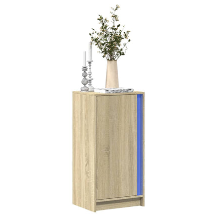 Skänk med LED sonoma-ek 42,5x34x85 cm konstruerat trä