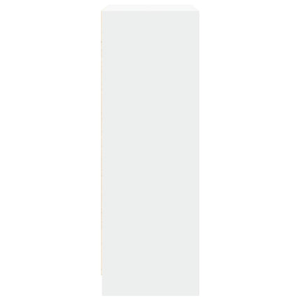 Skänk med LED vit 77x34x100 cm konstruerat trä