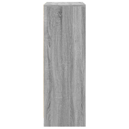 Skänk med LED grå sonoma 77x34x100 cm konstruerat trä