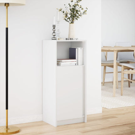 Skänk med LED vit 42,5x34x100 cm konstruerat trä