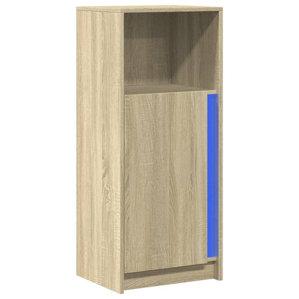 Skänk med LED sonoma-ek 42,5x34x100 cm konstruerat trä