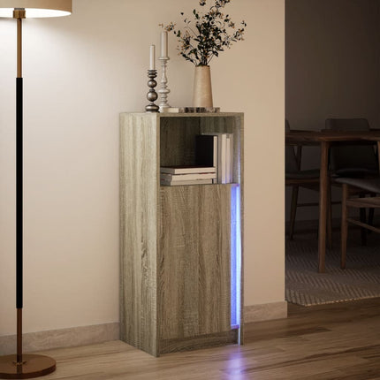Skänk med LED sonoma-ek 42,5x34x100 cm konstruerat trä